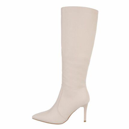 Damen High-Heel Stiefel - beigepu Gr. 39