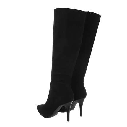 Damen High-Heel Stiefel - blacksuede