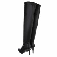 Damen Overknee-Stiefel - blackpu