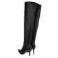 Damen Overknee-Stiefel - blackpu