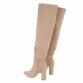 Damen Overknee-Stiefel - beige
