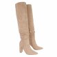 Damen Overknee-Stiefel - beige