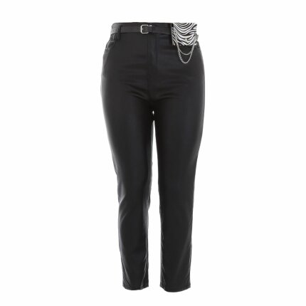 Damen Hose in Lederoptik Gr. XL/42 - black