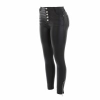 Damen Hose in Lederoptik von Denim Life - black