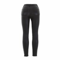 Damen Hose in Lederoptik von Denim Life - black