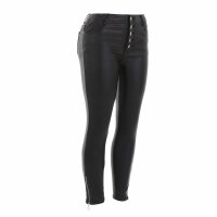 Damen Hose in Lederoptik von Denim Life - black