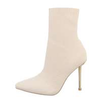 Damen High-Heel Stiefeletten - beige