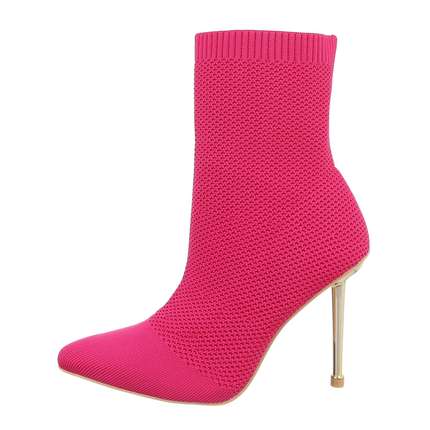 Damen High-Heel Stiefeletten - fushia Gr. 38