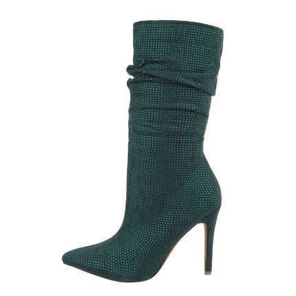 Damen High-Heel Stiefeletten - green Gr. 39