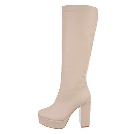 Damen High-Heel Stiefel - beige