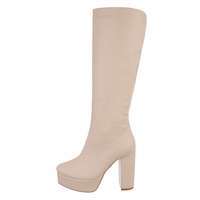 Damen High-Heel Stiefel - beige