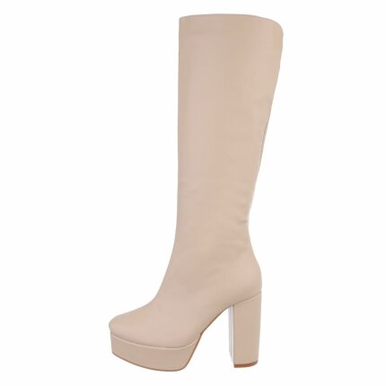 Damen High-Heel Stiefel - beige - 12 Paar