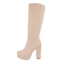 Damen High-Heel Stiefel - beige