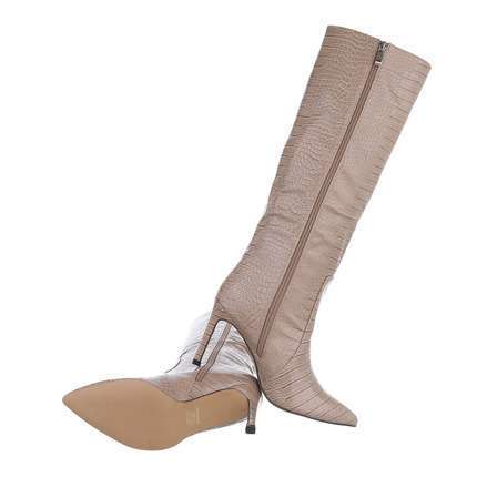 Damen High-Heel Stiefel - khaki