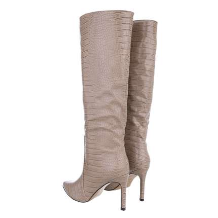 Damen High-Heel Stiefel - khaki