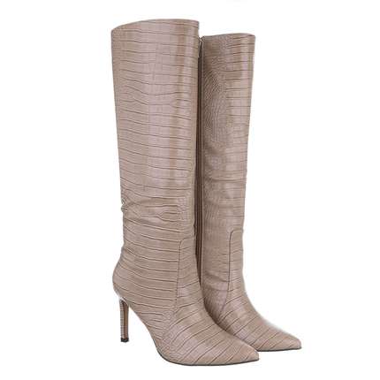 Damen High-Heel Stiefel - khaki