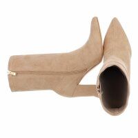 Damen High-Heel Stiefeletten - beige
