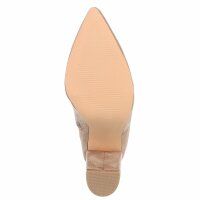 Damen High-Heel Stiefeletten - beige