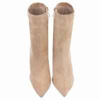 Damen High-Heel Stiefeletten - beige