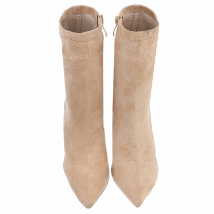 Damen High-Heel Stiefeletten - beige - 12 Paar