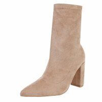 Damen High-Heel Stiefeletten - khaki