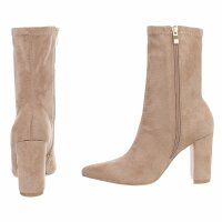 Damen High-Heel Stiefeletten - khaki