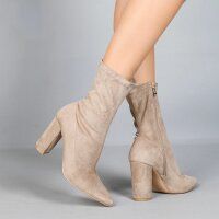 Damen High-Heel Stiefeletten - khaki