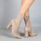 Damen High-Heel Stiefeletten - khaki