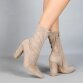 Damen High-Heel Stiefeletten - khaki - 12 Paar