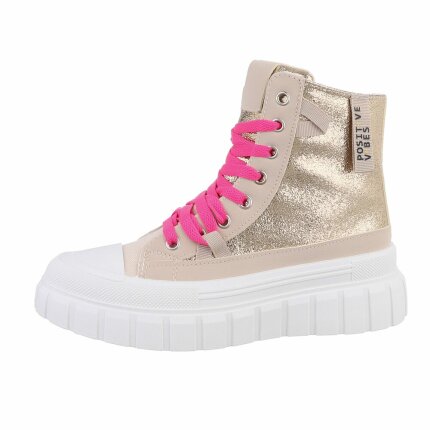 Damen Schnürstiefeletten - gold - 12 Paar