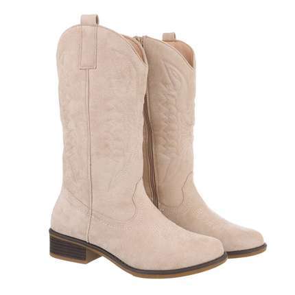 Damen Western- & Bikerboots - beige