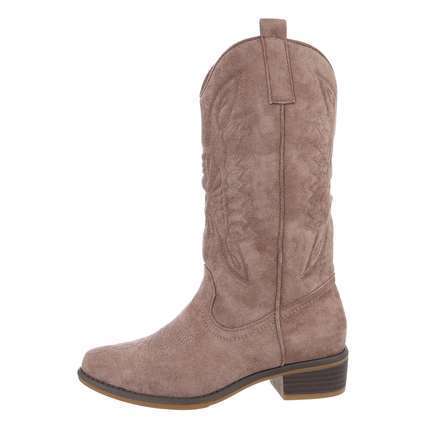 Damen Western- & Bikerboots - khaki Gr. 38