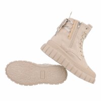 Damen Schnürstiefeletten - beige