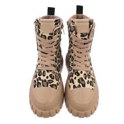 Damen Schnrstiefeletten - leopard