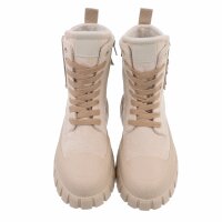 Damen Schnürstiefeletten - beige