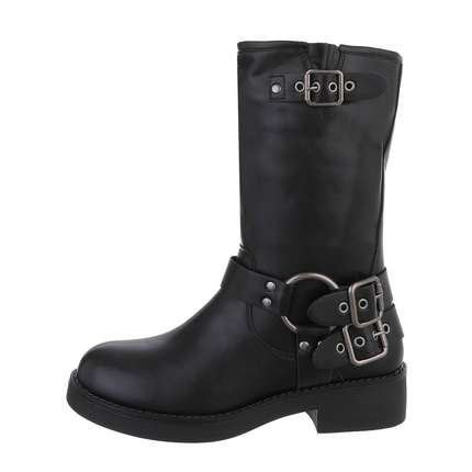 Damen Western- & Bikerboots - blackpu Gr. 36