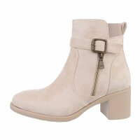 Damen High-Heel Stiefeletten - beige