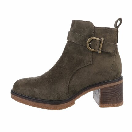 Damen High-Heel Stiefeletten - green Gr. 36