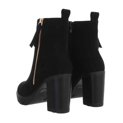 Damen High-Heel Stiefeletten - blacksuede