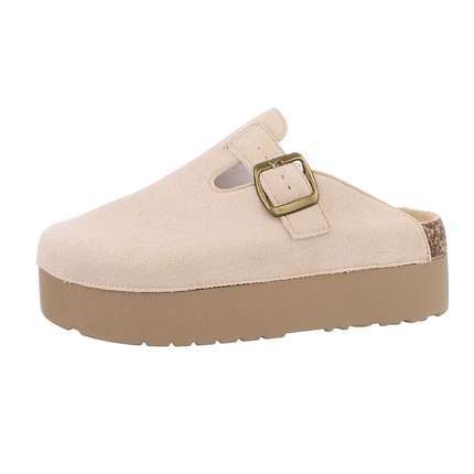 Damen Pantoletten - beige - 12 Paar