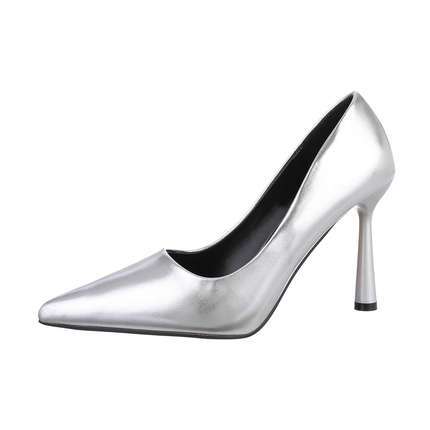 Damen High-Heel Pumps - silver Gr. 36