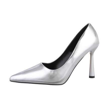 Damen High-Heel Pumps - silver Gr. 37