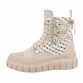 Damen Schnürstiefeletten - beige Gr. 41