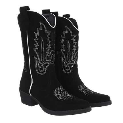 Damen Western- & Bikerboots - blacksuede