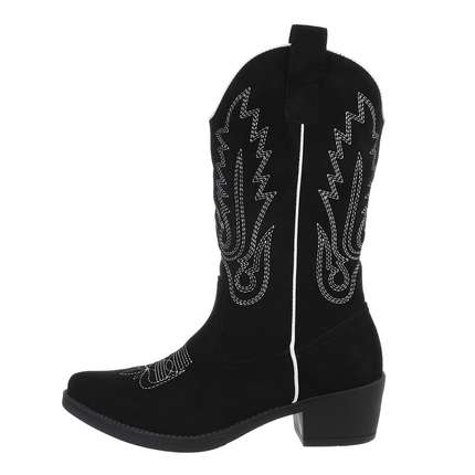 Damen Western- & Bikerboots - blacksuede Gr. 36