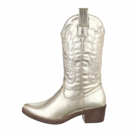 Damen Western- & Bikerboots - golden