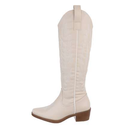 Damen Western- & Bikerboots - beigepu Gr. 36