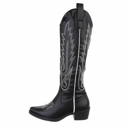 Damen Western- & Bikerboots - blackpu Gr. 39