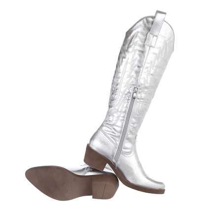 Damen Western- & Bikerboots - silver