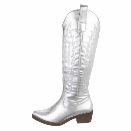 Damen Western- & Bikerboots - silver - 12 Paar